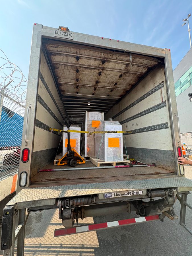 Inside a Shiv Kripa Logistics trailer