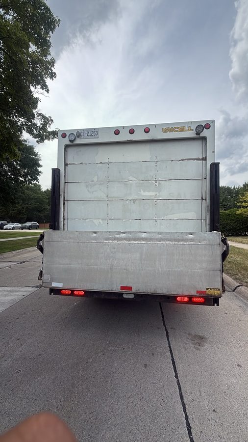 Straight truck box, rear view